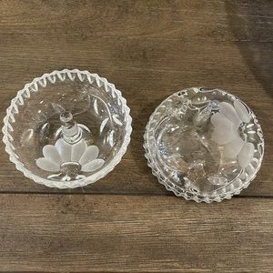 Princess House Crystal Ring Holder with Lid